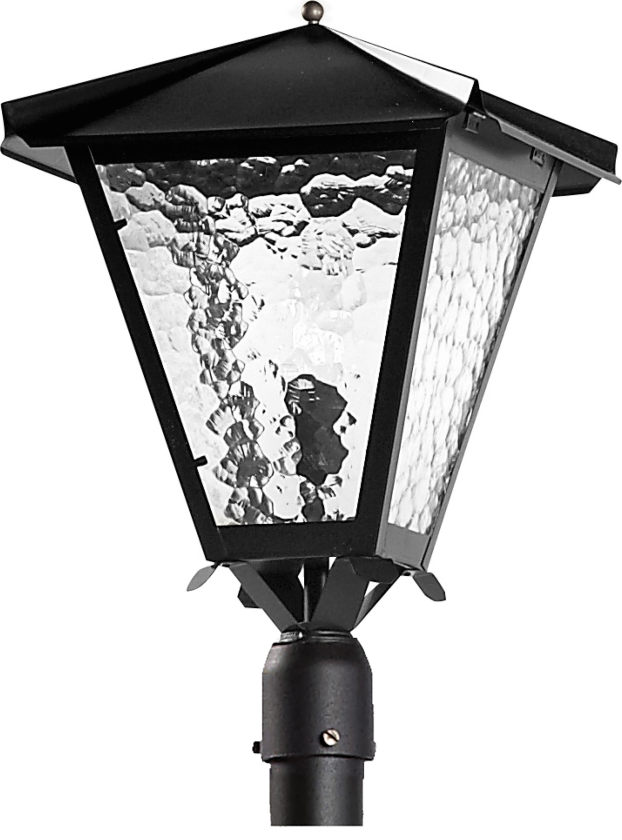 Gustav Stolpelykt Ø60 mm, 440 x 320 mm, E27 Svart, klart katedralglass