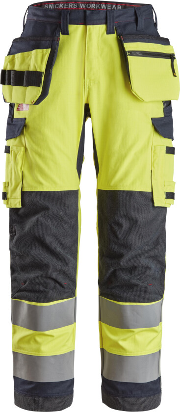 6261 ProtecWork Arbeidsbukse varsel, gul/marineblå, med hylsterlommer 62