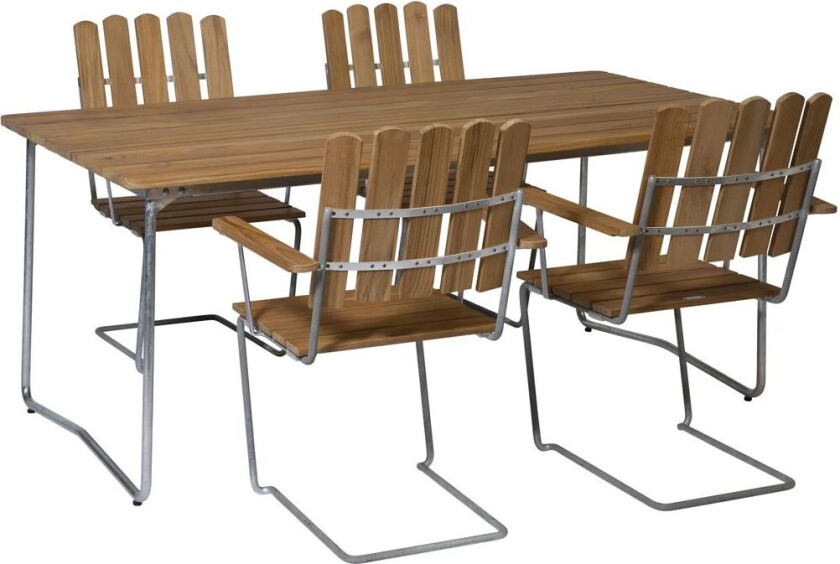 A2 lenestol Teak-varmgalvanisert stativ