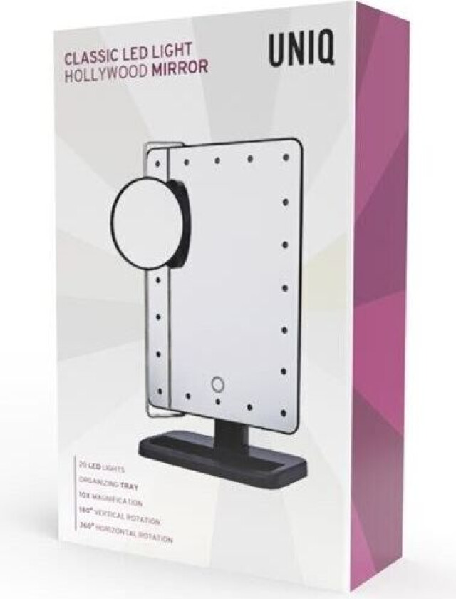 UNIQ Classic Hollywood sminkespeil LED - Svart