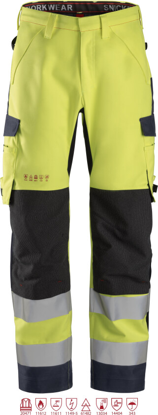 6563 ProtecWork Skallbukse varsel, gul/marineblå 92