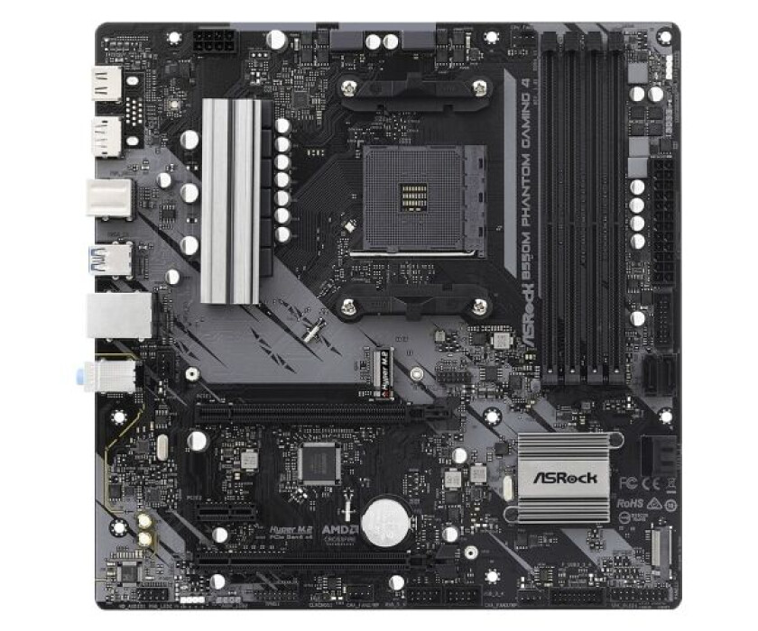B550M Phantom Gaming 4 Hovedkort - AMD B550 - AMD AM4 socket - DDR4 RAM - Micro-ATX