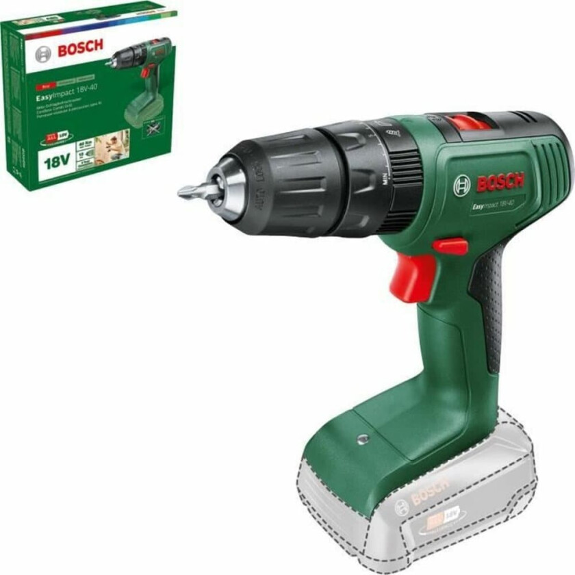 EasyImpact 18V-40 - Hammerbor/driver - trådløs - 2 hastigheter - nøkkelfri borhylse 13 mm - 40 N·m - uten batteri - 18 V - Uten batteri og opplader