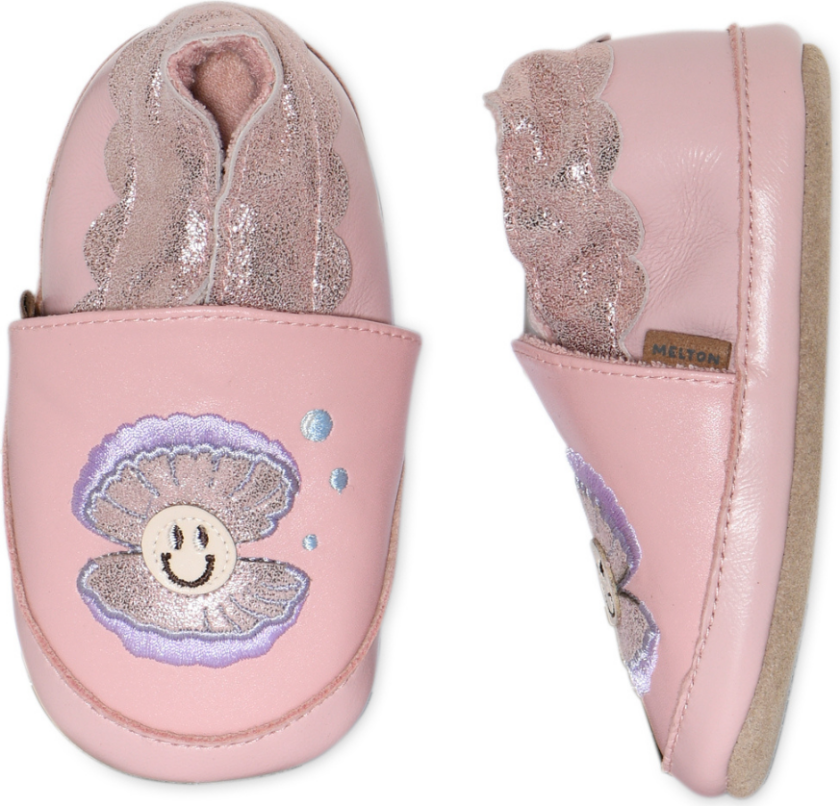 Tøfler i Skinn Shell Rose Grey - 24-25