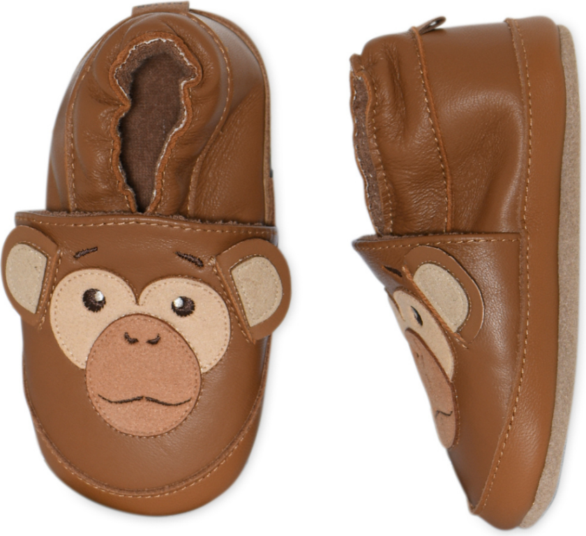 Tøfler i Skinn Monkey Cognac - 23-24