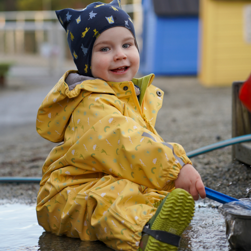 Babyregndress Dugg Bananskum - 80