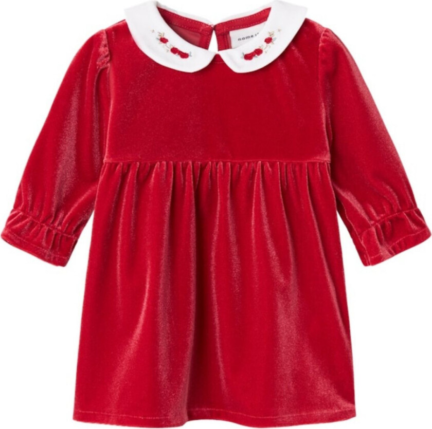 Julekjole Baby Velour Rinna Jester Red - 56
