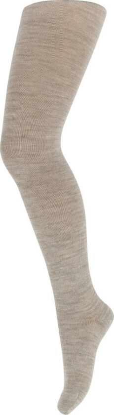 Strømpebukse i Ull og Bomull Beige Melange - 140