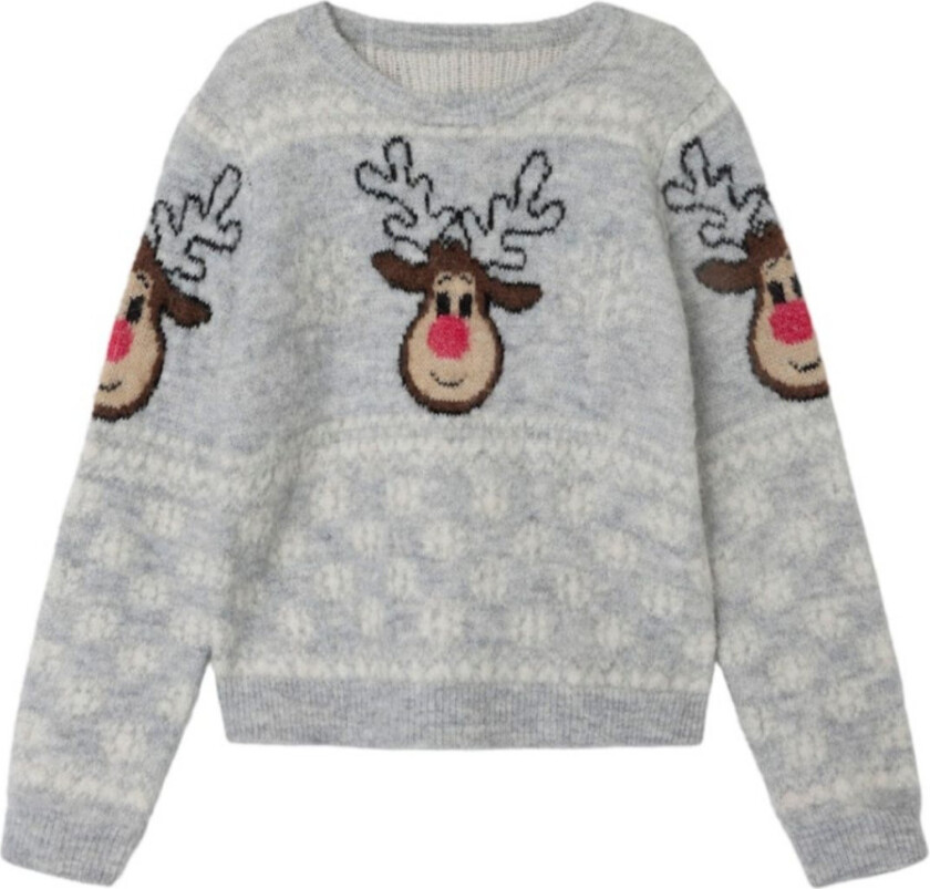 Julegenser Rudolf Light Grey Melange - 116