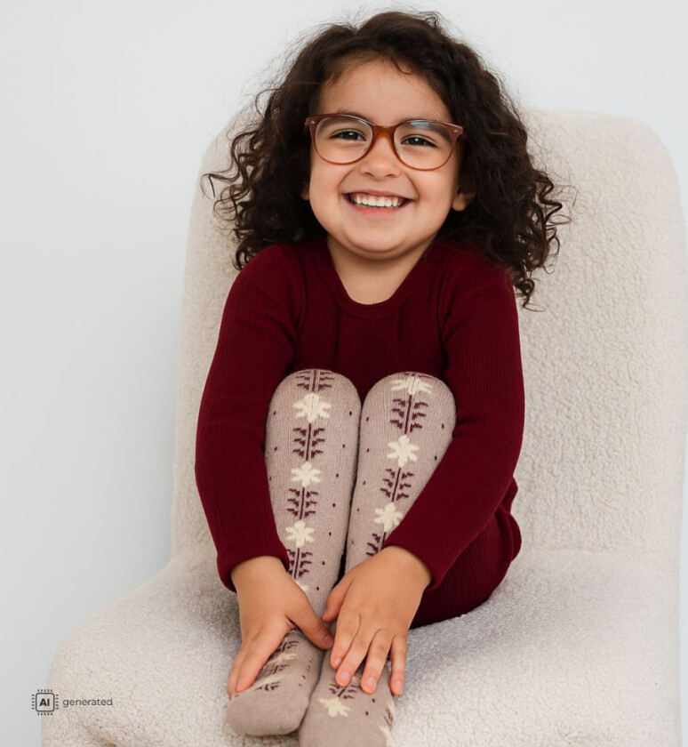 Strømpebukse i Ull med Glitter Lucy Wood Rose - 140