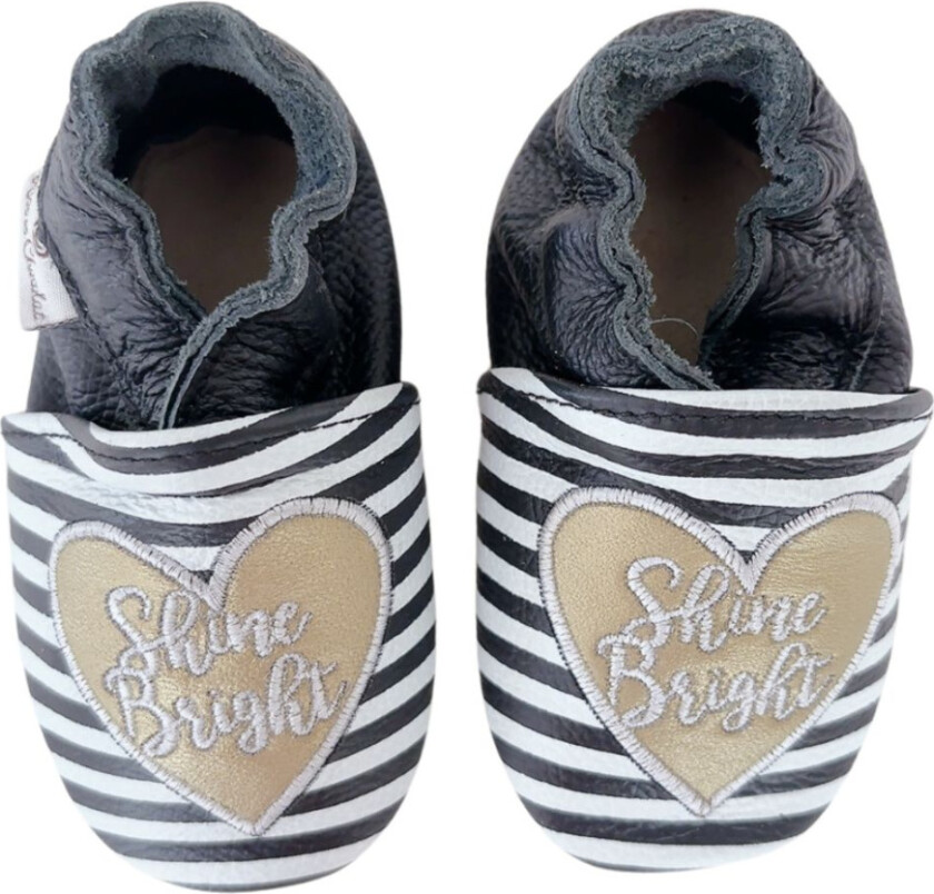 Tøfler i Skinn Shine Bright Heart - 0-6 mnd