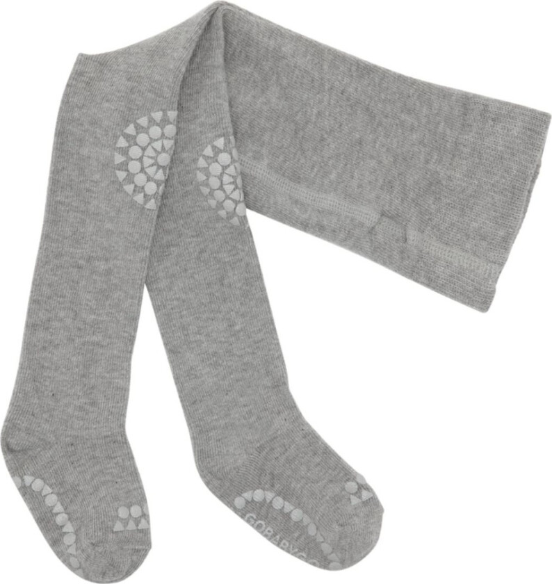 Strømpebukse Antiskli Organic Grey Melange - 12-18 mnd