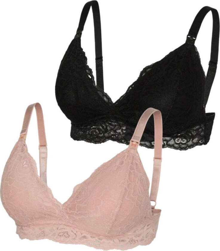 Amme-BH 2-pk Alba Lace Misty Rose/ Black - XS