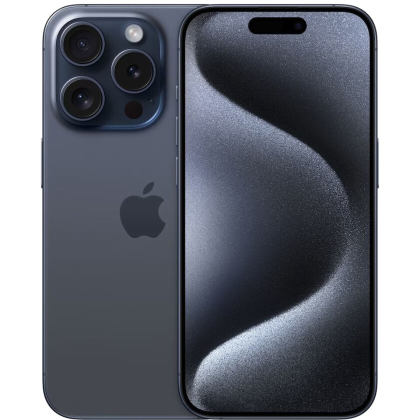 iPhone 15 Pro - 5G smartphone - dobbelt-SIM / Internminne 256 GB - OLED-display - 6.1" - 2556 x 1179 piksler (120 Hz) - 3x bakkamera 48 MP, 12