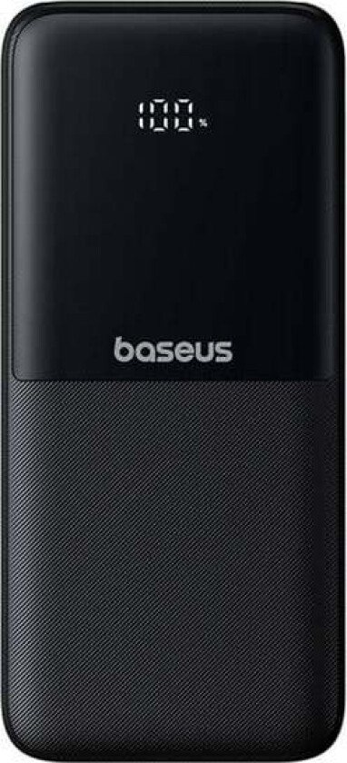 Lipow 10000mAh 22.5W Powerbank with Dual Built-in Cable with Display (with additional black Simple USB-A - USB-C 3A 0.2m cable) - Black Nødlader - Svart - 10000 mAh