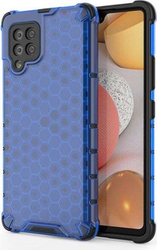 Honeycomb Case armor cover with TPU Bumper for Samsung Galaxy A42 5G Blue