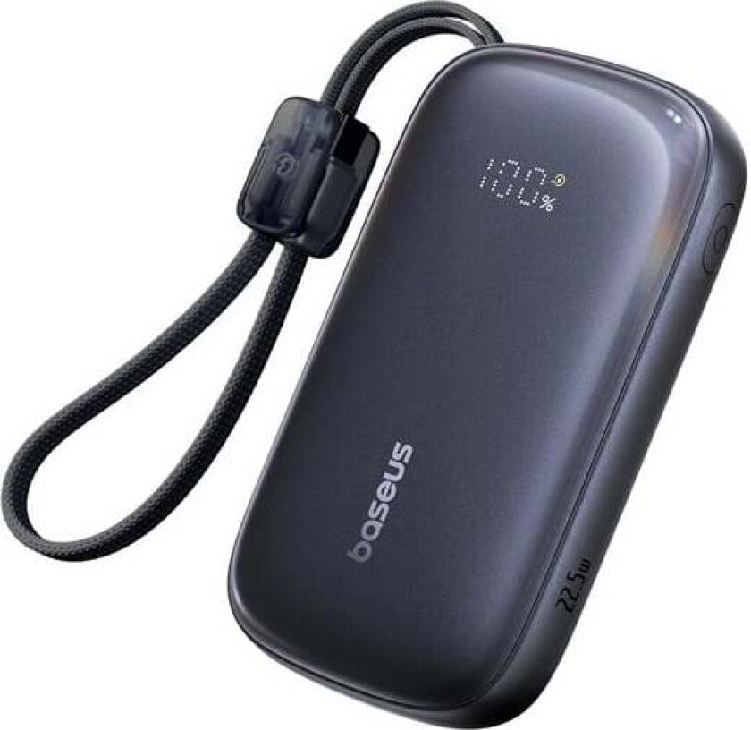 EnerFill FC21 Qpow 3 Ultra 20000mAh 22.5W Powerbank with Display and Cable Included - Black Nødlader - Svart - 20000 mAh