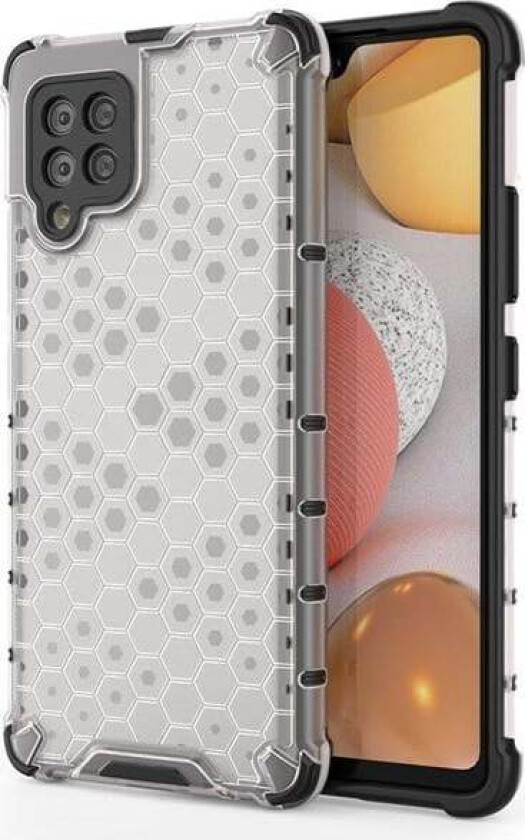 Honeycomb Case Armor Cover with TPU Bumper for Samsung Galaxy A42 5G Transparent