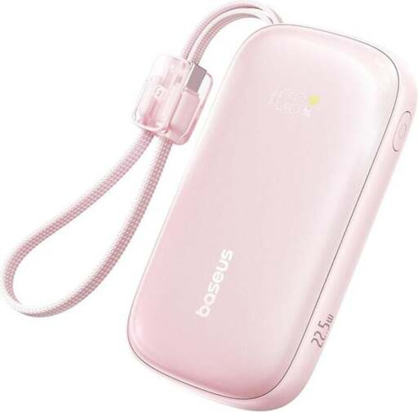EnerFill FC21 Qpow 3 Ultra 20000mAh 22.5W Powerbank with Display and Cable Included - Pink Nødlader - Rosa - 20000 mAh