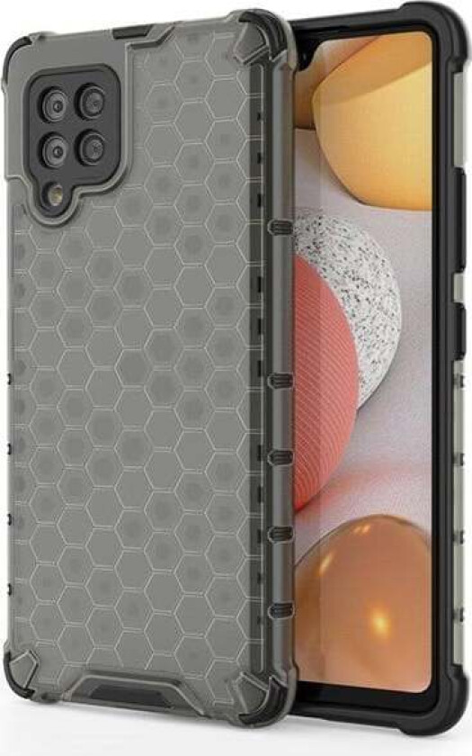 Honeycomb Case Armor Cover with TPU Bumper for Samsung Galaxy A42 5G Black
