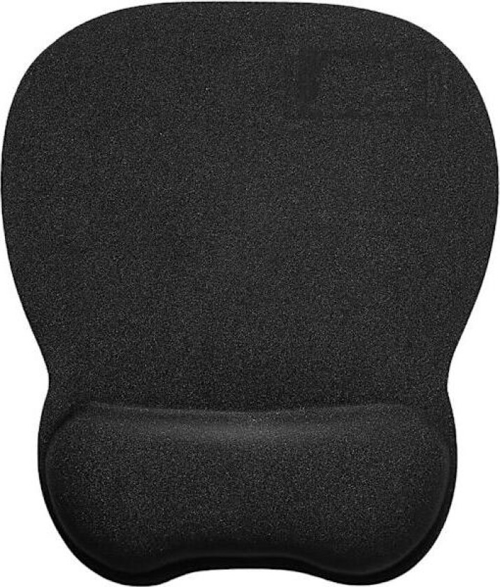 Musematte med ergonomisk håndleddsstøtte, 4mm musematte med minneskumfylling, teksturert slitesterk vaskbar, svart