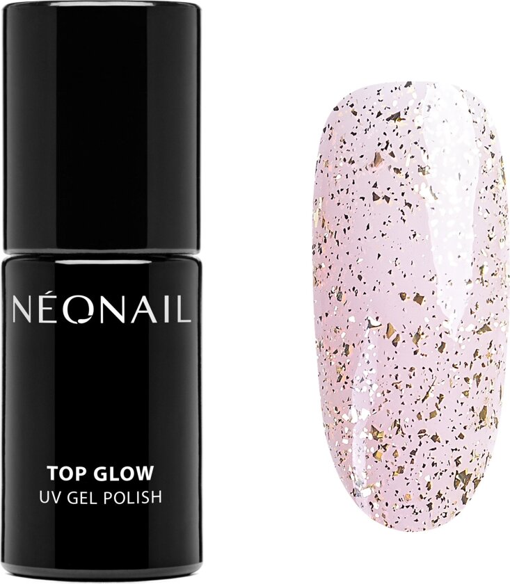 UV Gel Polish Top Glow Gold Flakes