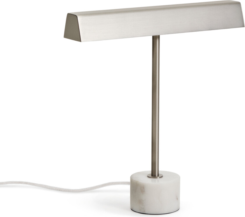 KAVE HOME Lynor bordlampe - børstet metall og hvit marmor