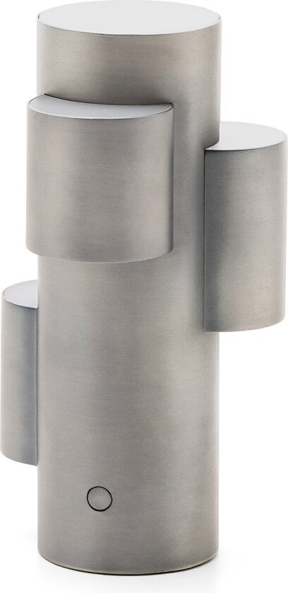 KAVE HOME Adrina bærbar LED-bordlampe - lysegrå metall med børstet overflate