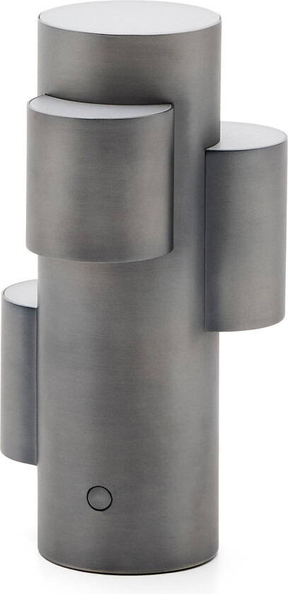 KAVE HOME Adrina bærbar LED-bordlampe - mørkegrått metall med børstet overflate