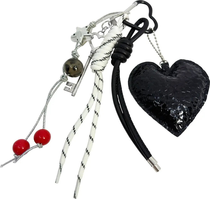 Bag Charm Black Heart - Black - ONE SIZE