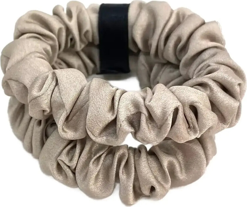 Delize De Luxe Scrunchie Beige 2 Pcs - Beige - ONE SIZE
