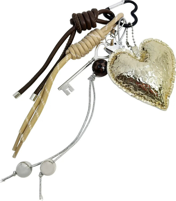 Bag Charm Gold Heart - Gold - ONE SIZE