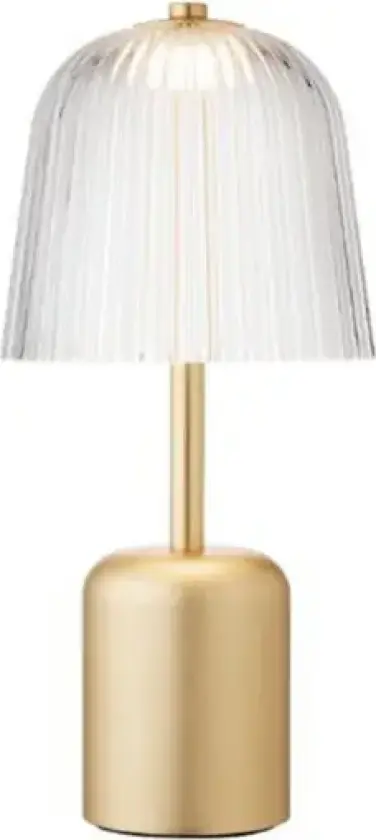 Asteea LED-batteridrevet bordlampe, messingfarget, høyde 27 cm – Nuura