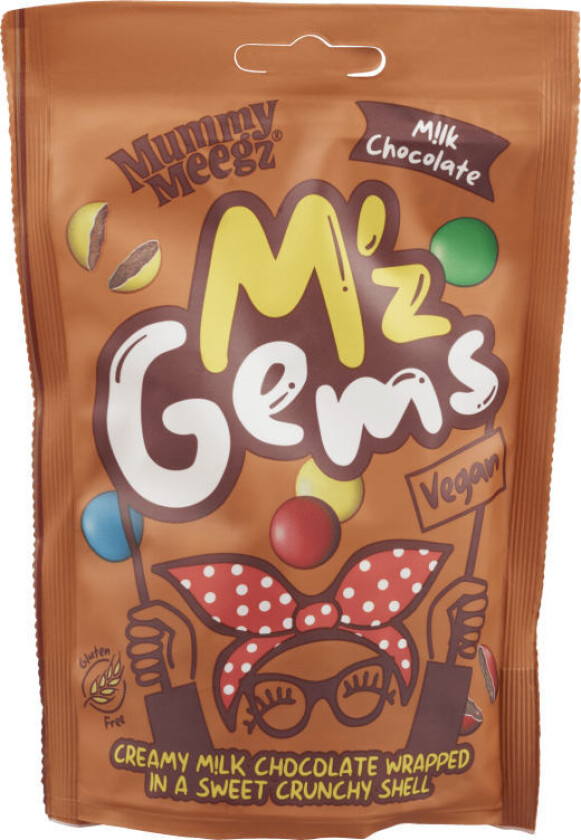 M'Z Gems Sjokolade Kremet sjokolade med fargerikt knasende skall.