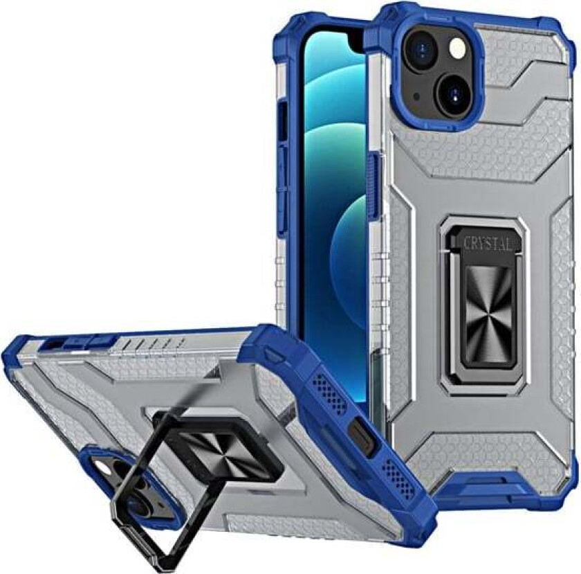 Crystal Ring Case Kickstand Tough Rugged Cover for iPhone 13 Mini Blue