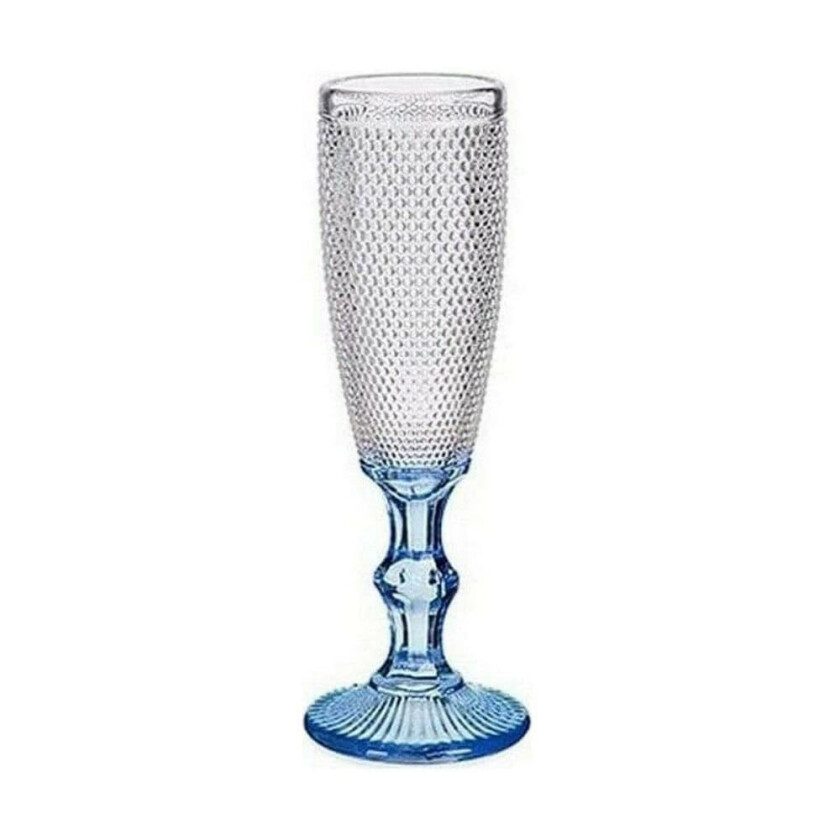Champagneglass Points Blue Transparent Glass 6 mengde (180 ml)