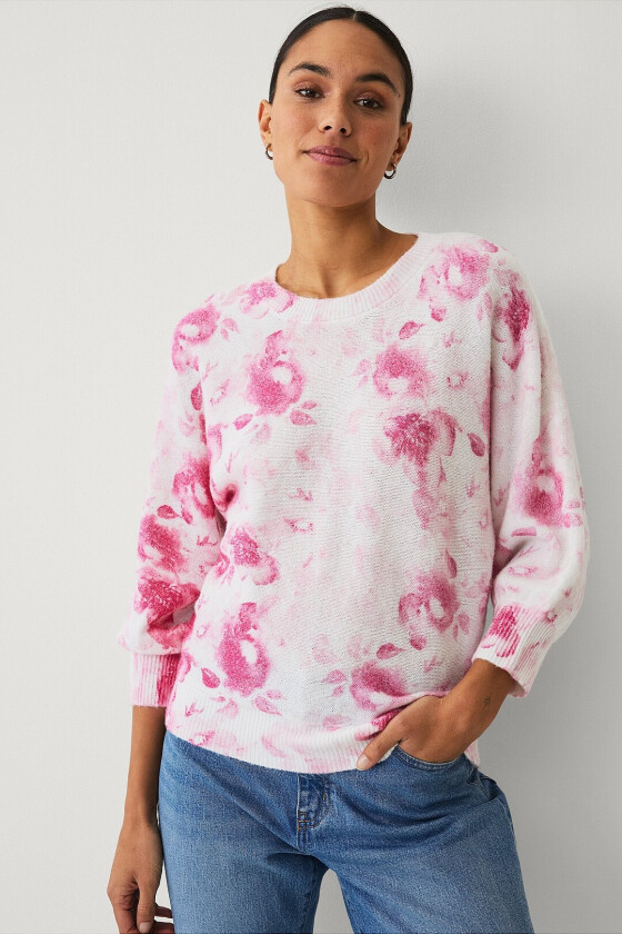 Pullover med flaggermusermer - Rosa