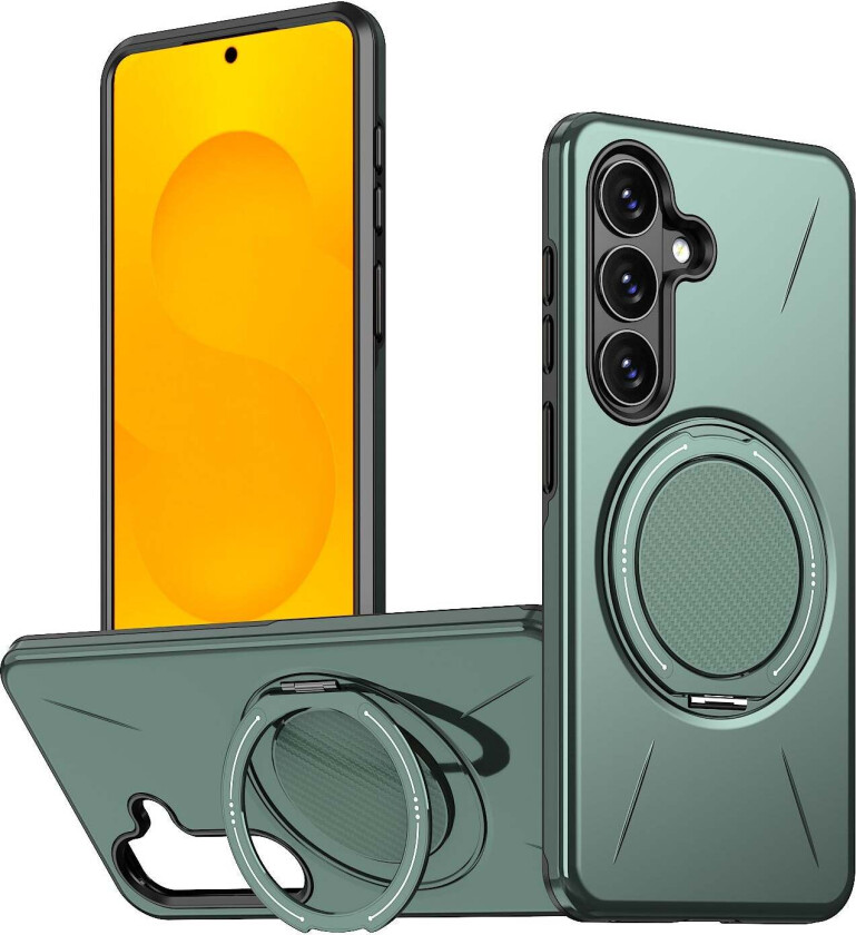 Samsung Galaxy S26 EIDERWOOD Hybrid Plast Deksel m. Roterende Kickstand – MagSafe Kompatibel – Grønn