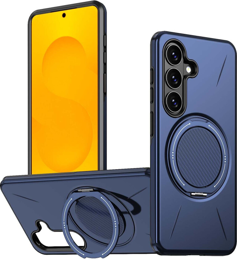 Samsung Galaxy S26 EIDERWOOD Hybrid Plast Deksel m. Roterende Kickstand – MagSafe Kompatibel – Blå