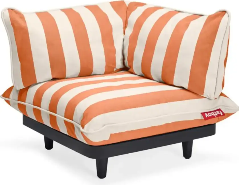 Paletti hjørnestykke left stripete oransje kremfarget