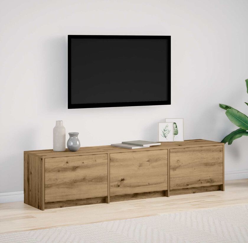 TV-skap med LED Artisan Eik 165 x 34 x 40 cm Konstruert tre