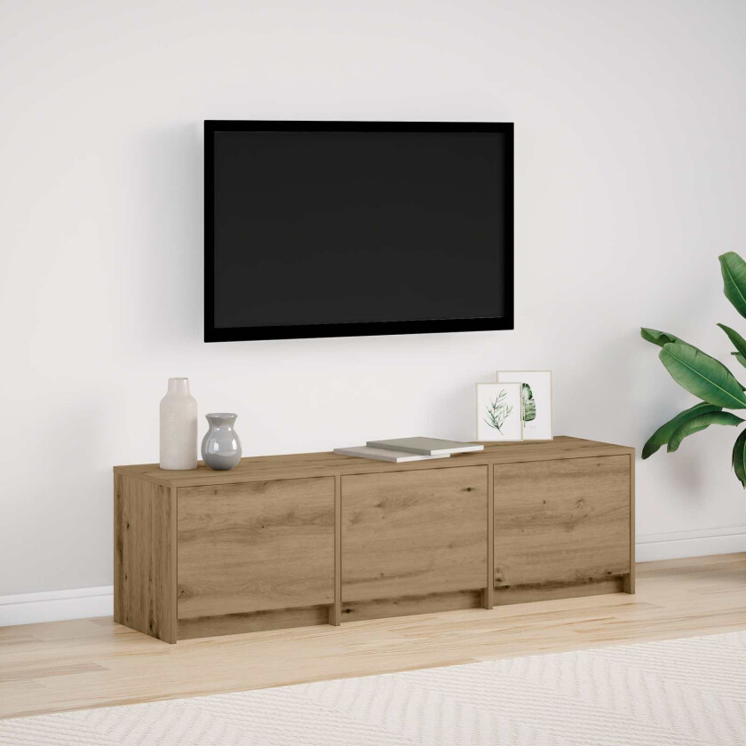 TV-skap med LED Artisan Eik 140 x 34 x 40 cm Konstruert tre