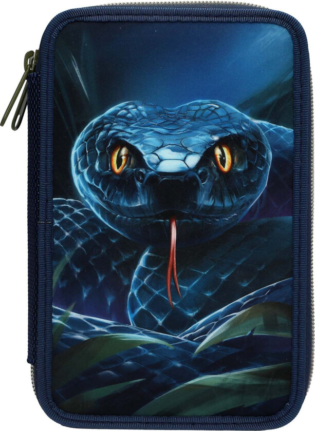 Adventure World Dobbelt Pennal With Snake - Deep Blue