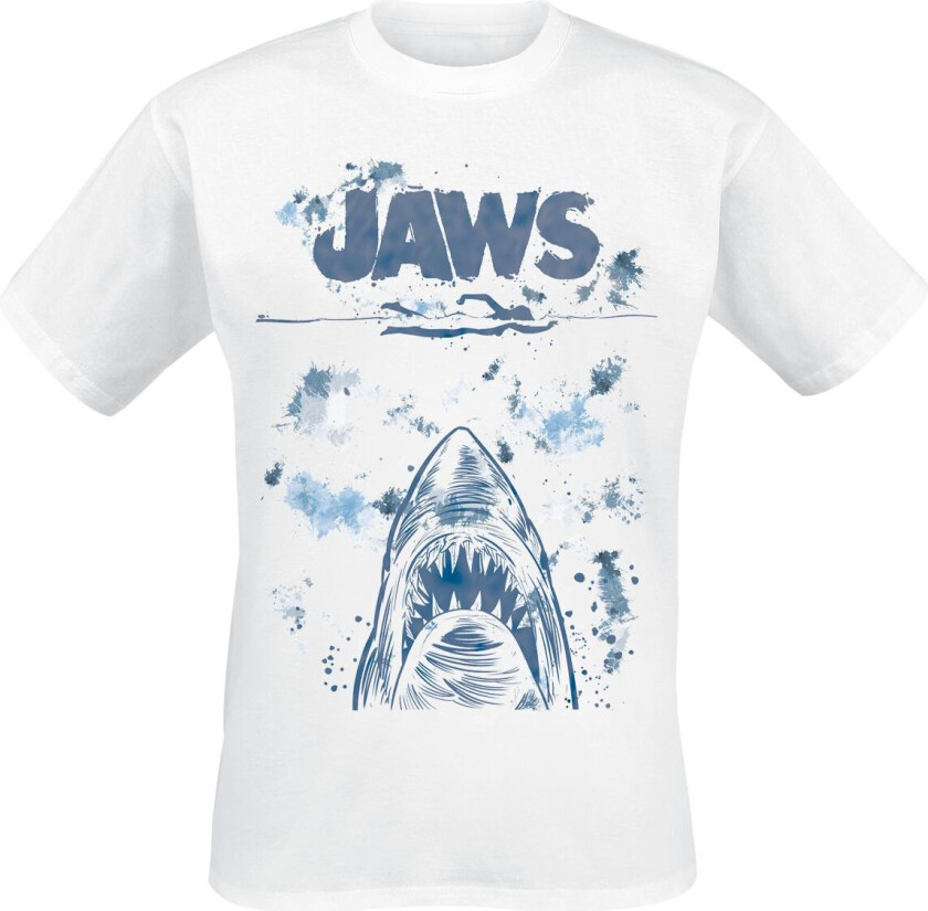 T-skjorte - Jaws - Splatter - S til XXL - Herrer - hvit