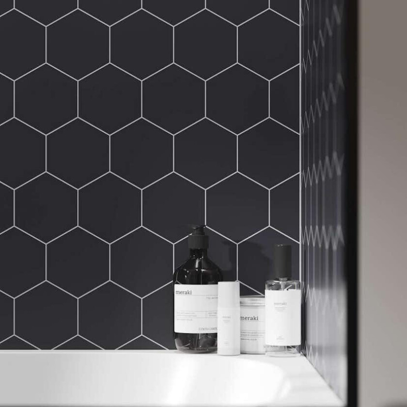 Fibo baderomsplate Black Hexagon 10x620x2400mm