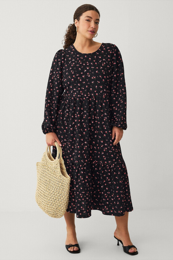 Kjole med volanger - Svart