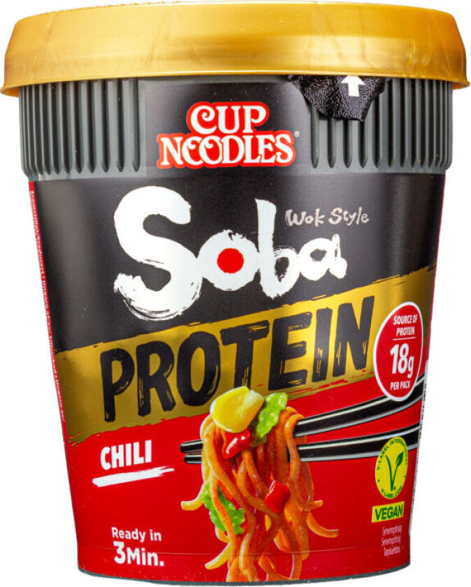 Nudler i Kopp Spicy og vegansk nuddelrett med hele 18 g protein per kopp - klar på 3 minutter!Med asiatisk-inspirert Yakisobasaus protein fra hvete og erter og topping med kål rød paprika og mais.