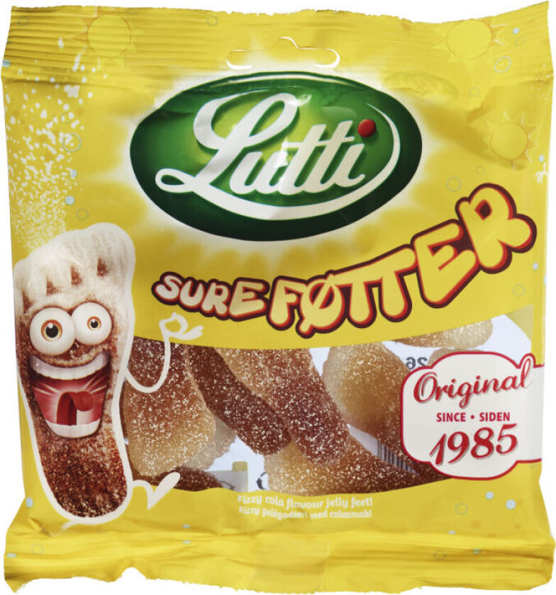 Sure Føtter Sure Føtter er en klassiker. Gelegodteri formet som føtter og med deilig smak av cola.