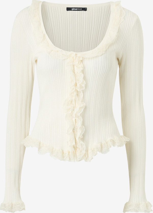 Kardigan Knitted Lace Cardigan - Natur