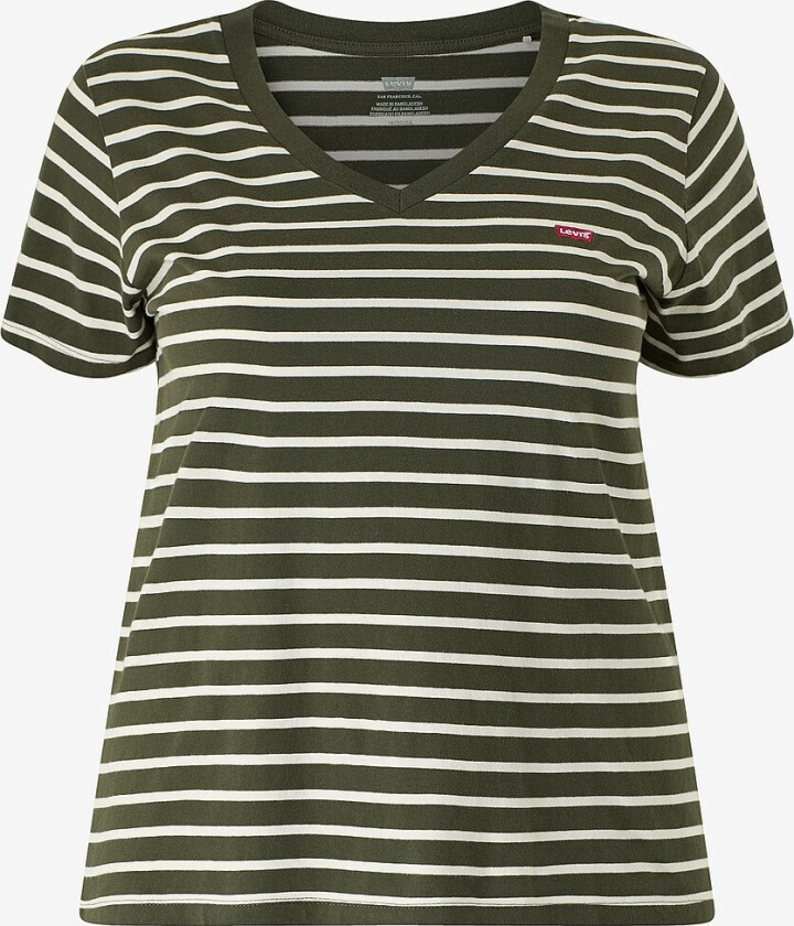 Topp PL V Neck Tee Raita Stripe Cav - Svart